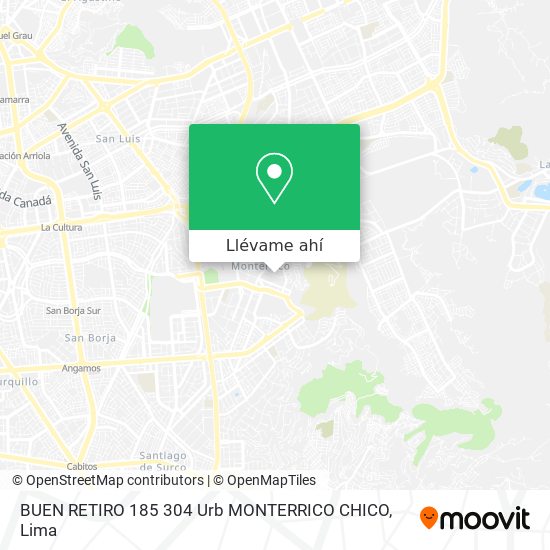 Mapa de BUEN RETIRO 185   304 Urb  MONTERRICO CHICO