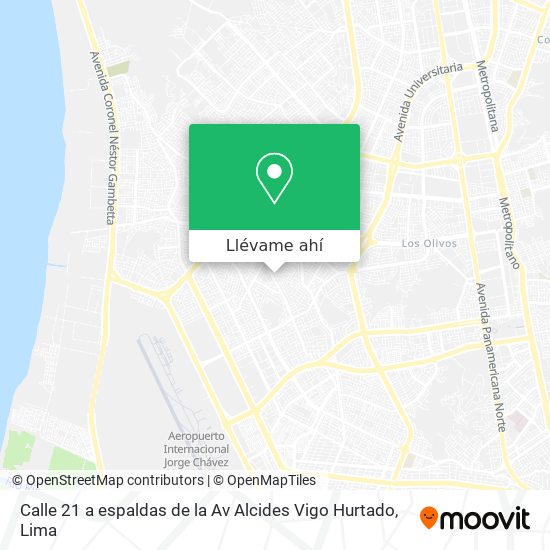Mapa de Calle 21 a espaldas de la Av  Alcides Vigo Hurtado