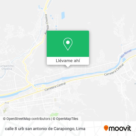 Mapa de calle 8 urb  san antonio de Carapongo