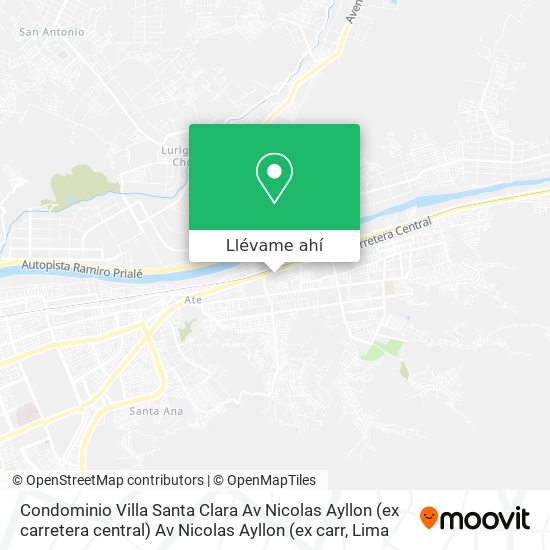 Mapa de Condominio Villa Santa Clara  Av  Nicolas Ayllon (ex carretera central) Av  Nicolas Ayllon (ex carr