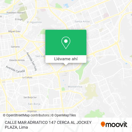 Mapa de CALLE MAR ADRIATICO 147 CERCA AL JOCKEY PLAZA