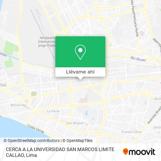 Mapa de CERCA A LA UNIVERSIDAD SAN MARCOS  LIMITE CALLAO