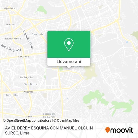 Mapa de AV  EL DERBY ESQUINA CON MANUEL OLGUIN   SURCO