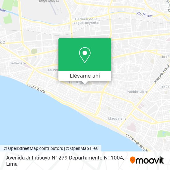 Mapa de Avenida Jr  Intisuyo N° 279 Departamento N° 1004