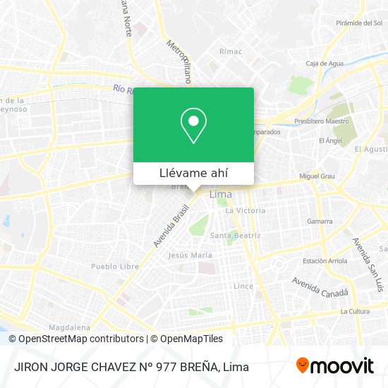 Mapa de JIRON JORGE CHAVEZ Nº 977 BREÑA