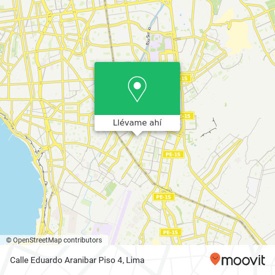 Mapa de Calle Eduardo Aranibar   Piso 4