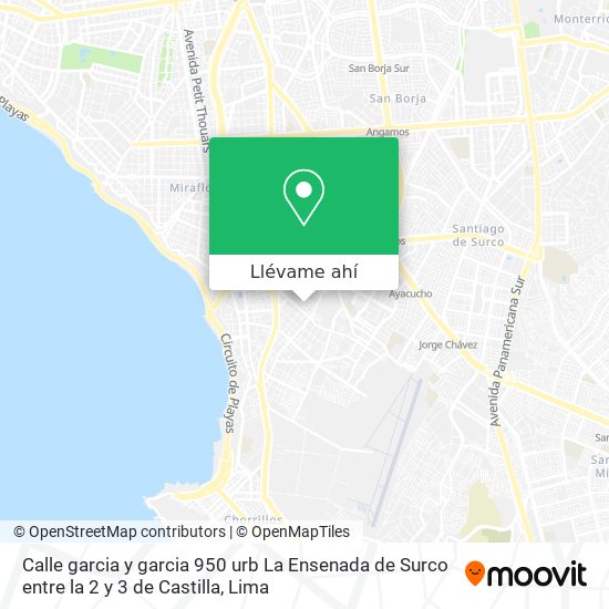 Mapa de Calle garcia y garcia 950 urb  La Ensenada de Surco  entre la 2 y 3 de Castilla