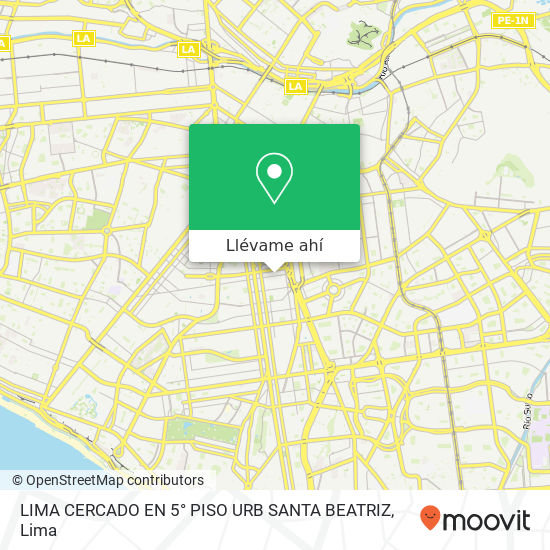 Mapa de LIMA CERCADO   EN  5° PISO  URB  SANTA BEATRIZ