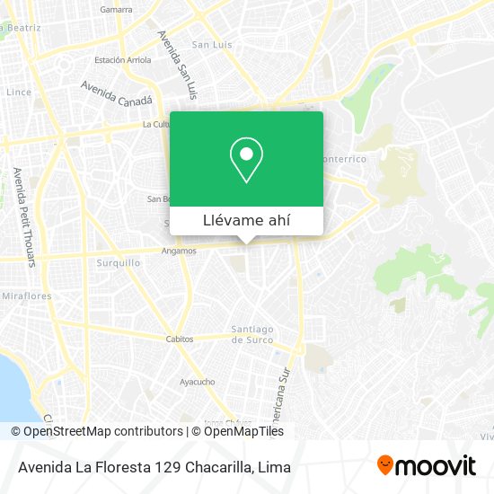 Mapa de Avenida La Floresta 129 Chacarilla