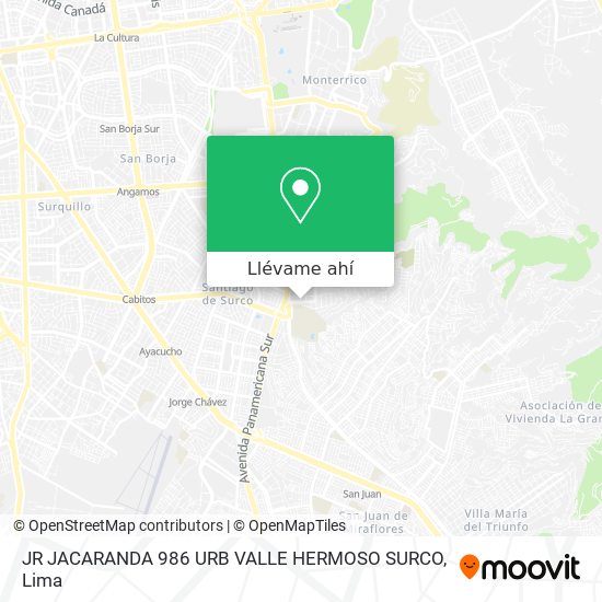 Mapa de JR JACARANDA 986 URB  VALLE HERMOSO   SURCO