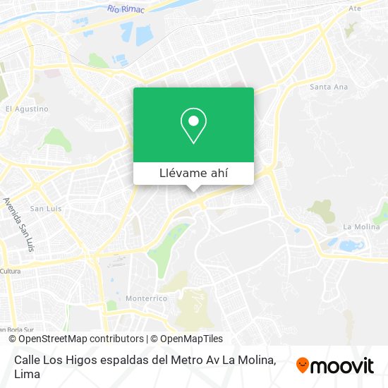 Mapa de Calle Los Higos  espaldas del Metro  Av  La Molina