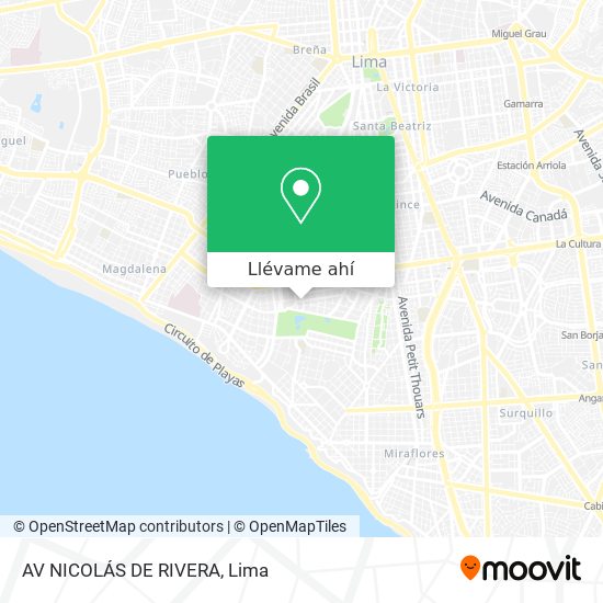 Mapa de AV  NICOLÁS DE RIVERA