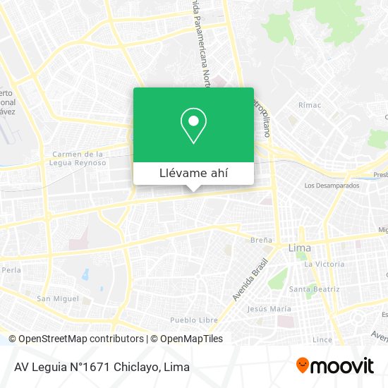Mapa de AV  Leguia N°1671   Chiclayo