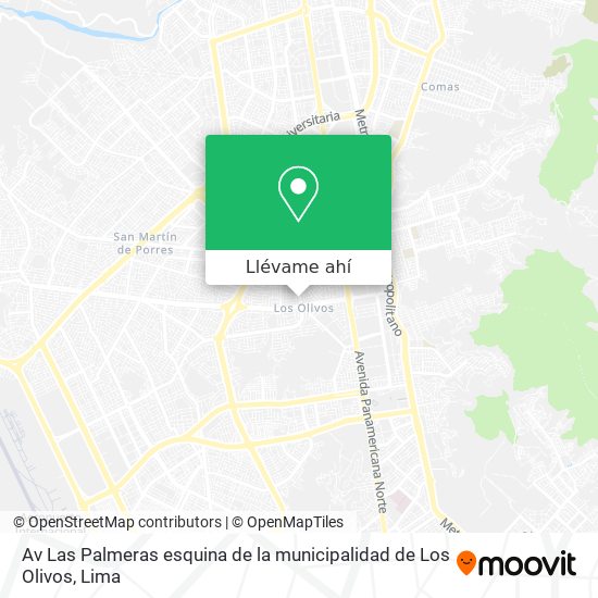 Mapa de Av  Las Palmeras   esquina de la municipalidad de Los Olivos