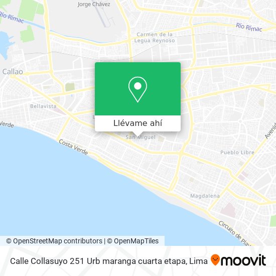 Mapa de Calle Collasuyo 251   Urb  maranga cuarta etapa