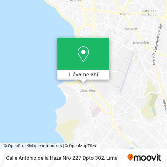 Mapa de Calle Antonio de la Haza Nro  227 Dpto  302