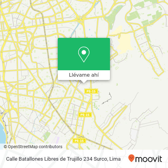 Mapa de Calle Batallones Libres de Trujillo 234  Surco