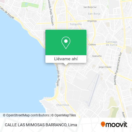 Mapa de CALLE LAS MIMOSAS  BARRANCO