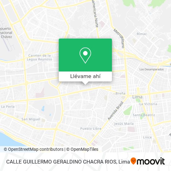 Mapa de CALLE GUILLERMO GERALDINO  CHACRA RIOS