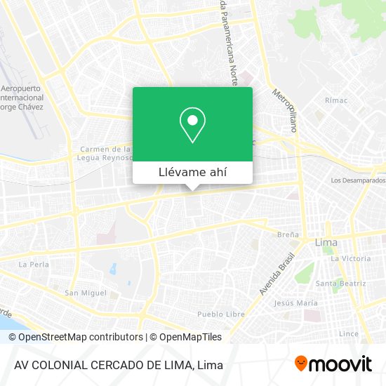 Mapa de AV  COLONIAL  CERCADO DE LIMA