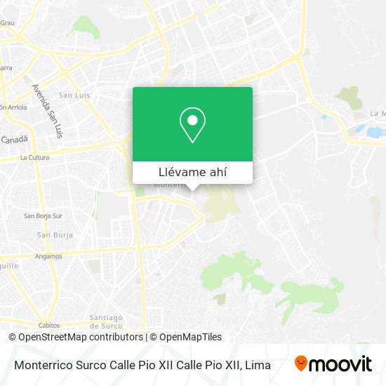Mapa de Monterrico  Surco  Calle Pio XII Calle Pio XII