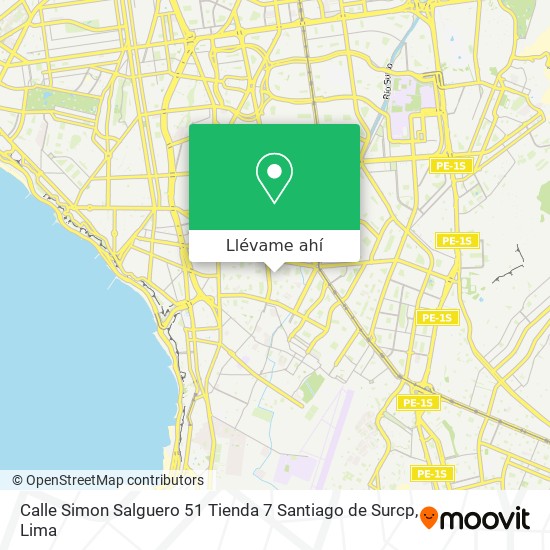Mapa de Calle Simon Salguero 51 Tienda 7 Santiago de Surcp
