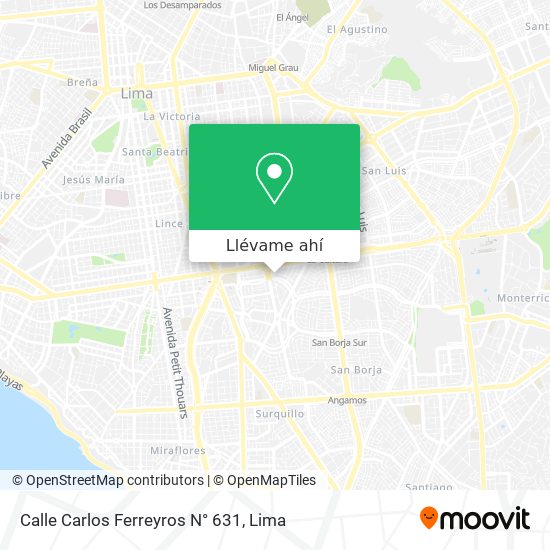 Mapa de Calle Carlos Ferreyros N° 631