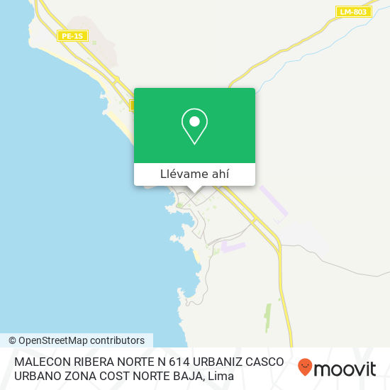 Mapa de MALECON RIBERA NORTE N  614 URBANIZ  CASCO URBANO ZONA COST NORTE BAJA