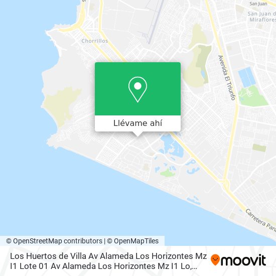 Mapa de Los Huertos de Villa  Av  Alameda Los Horizontes Mz I1 Lote 01  Av  Alameda Los Horizontes Mz I1 Lo