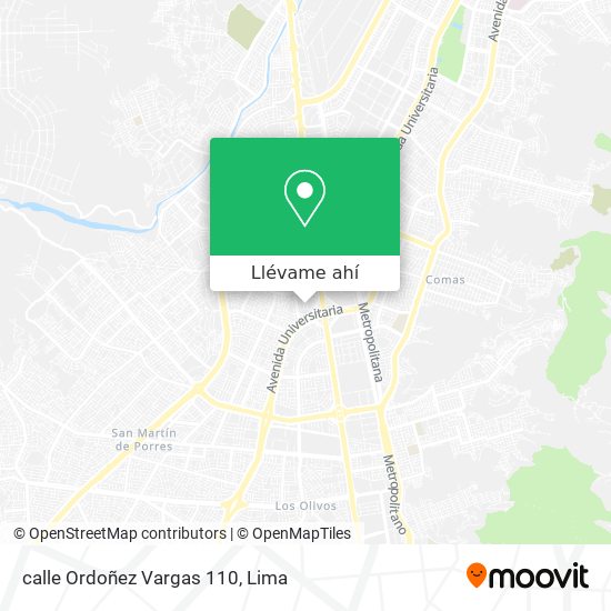 Mapa de calle Ordoñez Vargas 110