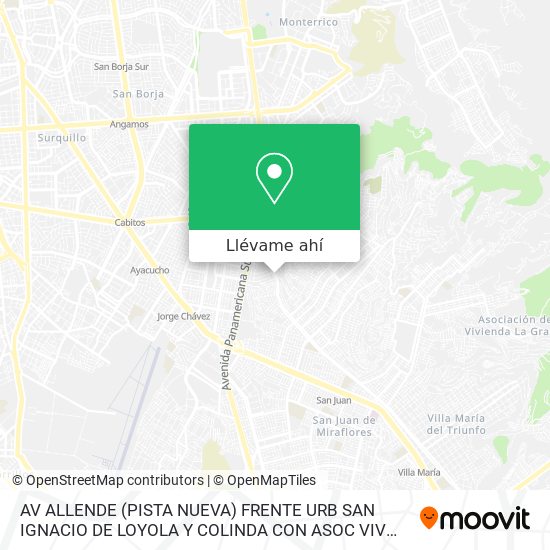 Mapa de AV  ALLENDE (PISTA NUEVA) FRENTE URB  SAN IGNACIO DE LOYOLA Y COLINDA CON ASOC  VIV  REPORTEROS GRA