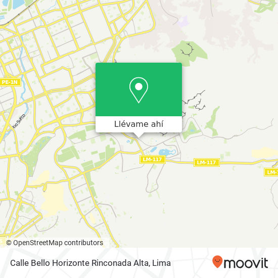 Mapa de Calle Bello Horizonte  Rinconada Alta