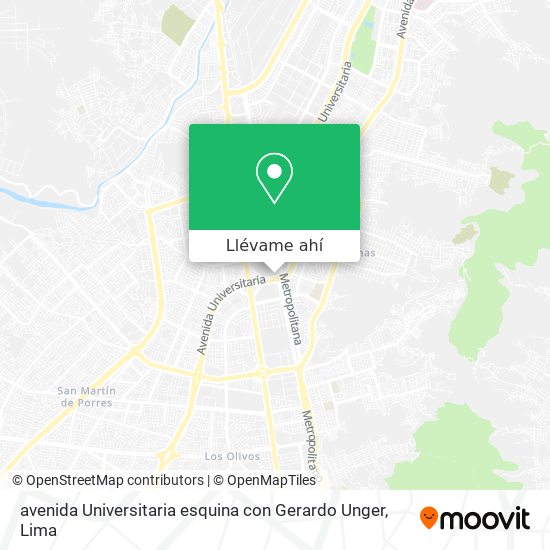 Mapa de avenida Universitaria esquina con Gerardo Unger