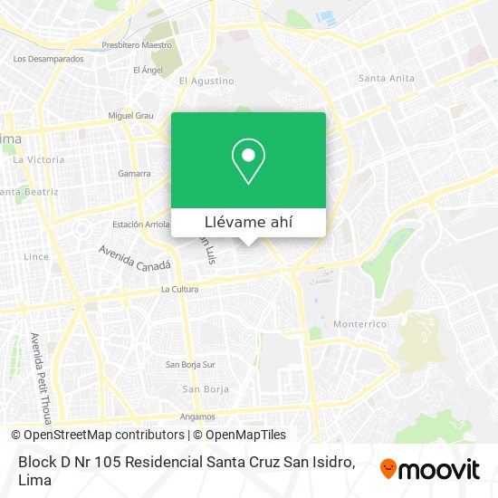 Mapa de Block D   Nr  105 Residencial Santa Cruz  San Isidro