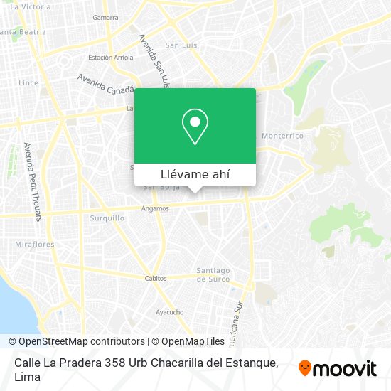 Mapa de Calle La Pradera 358 Urb  Chacarilla del Estanque