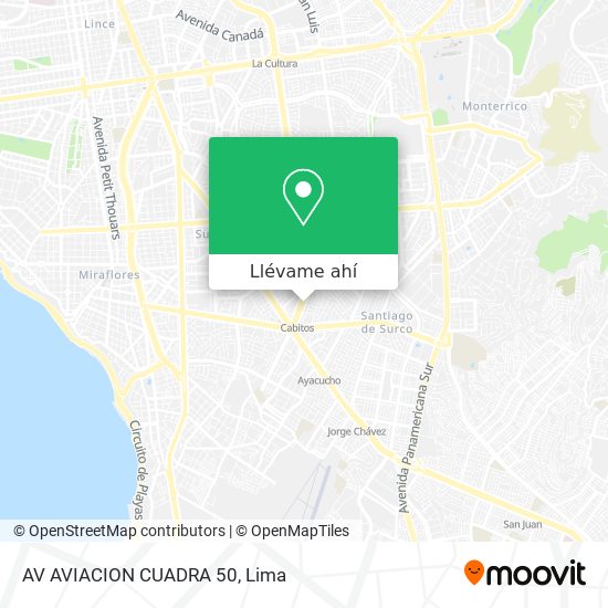 Mapa de AV  AVIACION CUADRA 50