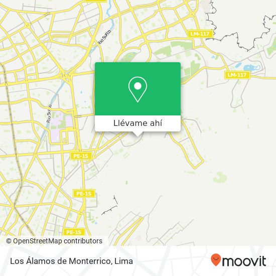 Mapa de Los Álamos de Monterrico