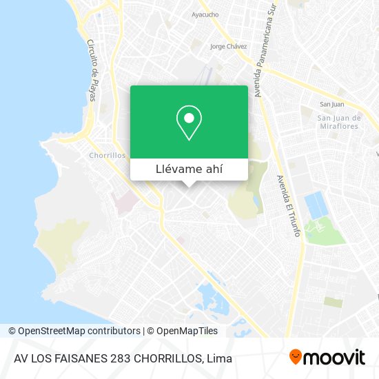 Mapa de AV  LOS FAISANES 283  CHORRILLOS