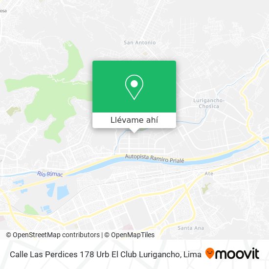 Mapa de Calle Las Perdices 178  Urb  El Club  Lurigancho