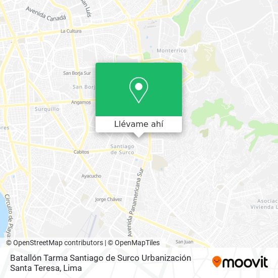 Mapa de Batallón Tarma  Santiago de Surco  Urbanización Santa Teresa