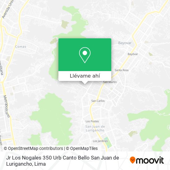 Mapa de Jr  Los Nogales 350  Urb  Canto Bello   San Juan de Lurigancho