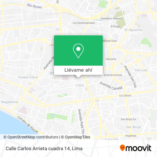 Mapa de Calle Carlos Arrieta cuadra 14