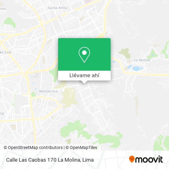 Mapa de Calle  Las Caobas 170 La Molina