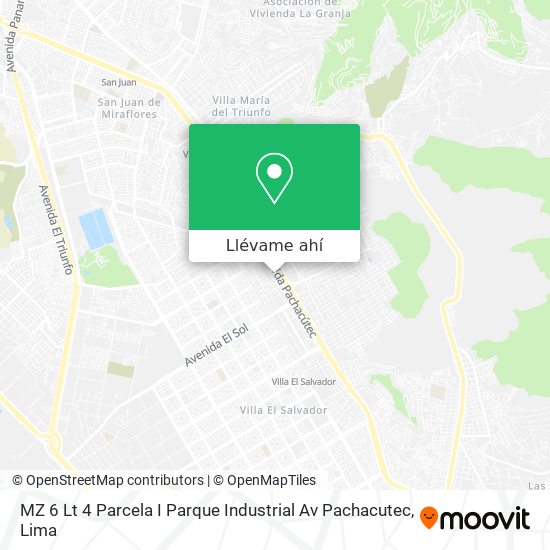 Mapa de MZ 6 Lt 4 Parcela I   Parque Industrial   Av Pachacutec