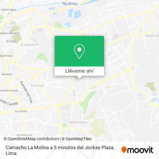 Mapa de Camacho La Molina   a 5 minutos del Jockey Plaza