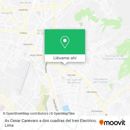 Mapa de Av Cesar Canevaro a dos cuadras del tren Electrico