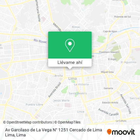 Mapa de Av  Garcilaso de La Vega N° 1251 Cercado de Lima  Lima