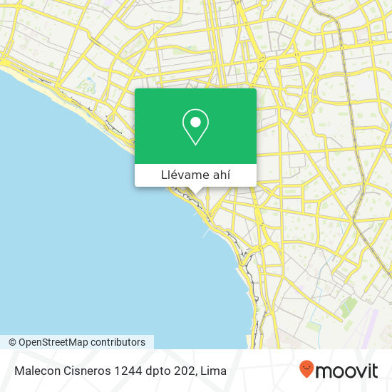 Mapa de Malecon Cisneros 1244 dpto  202