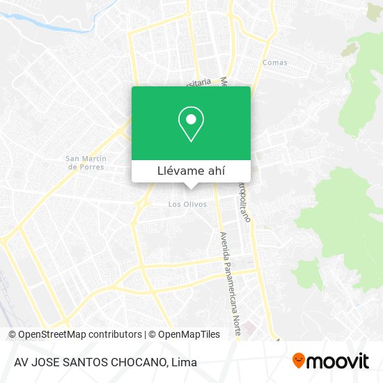 Mapa de AV   JOSE SANTOS CHOCANO