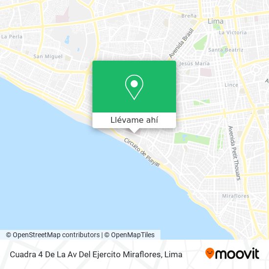 Mapa de Cuadra 4 De La Av  Del Ejercito Miraflores